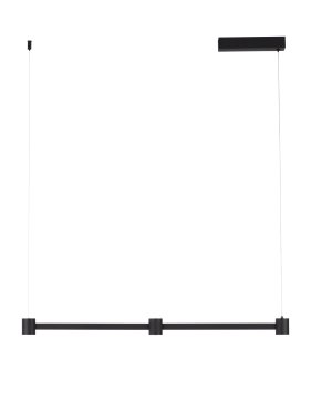 Nova Luce Puize - hanglamp - 80 x 140 x 6 cm - 21W dimbare LED incl. - zandzwart