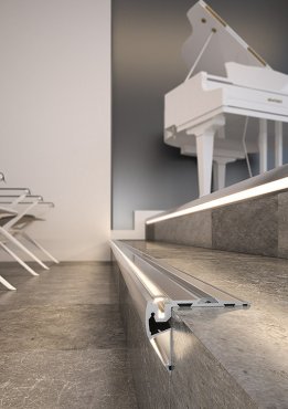 Klus STEPUS - LED profiel voor trapranden - 5,71 x 7,97 cm - geanodiseerd zilver