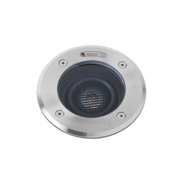 Faro Geiser Orientable - ronde grondspot voor buiten - Ø 180 mm, Ø 165 mm inbouwmaat - 15W LED incl. - IP67 - satijn inox - 38 graden