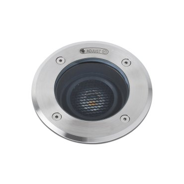 Faro Geiser Orientable - ronde grondspot voor buiten - Ø 180 mm, Ø 165 mm inbouwmaat - 15W LED incl. - IP67 - satijn inox - 10 graden