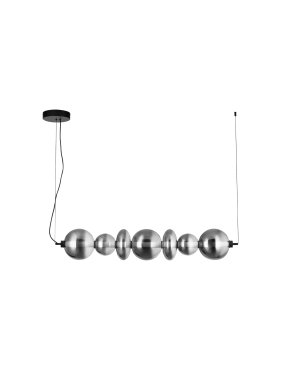 Nova Luce Bally - hanglamp - 117 x 125 x 19,5 cm - 40W dimbare LED incl. - mat zwart en rokerig grijs