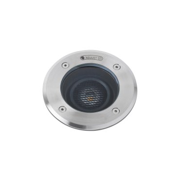 Faro Geiser Orientable - ronde grondspot voor buiten - Ø 130 mm, Ø 165 mm inbouwmaat - 7W LED incl. - IP67 - satijn inox - 10 graden