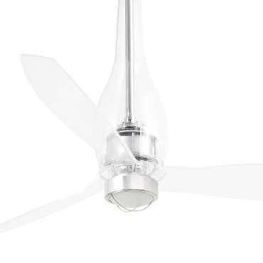 Faro Eterfan - plafondventilator met licht en afstandsbediening - Ø 128 cm - 17W LED incl. - chroom en transparant