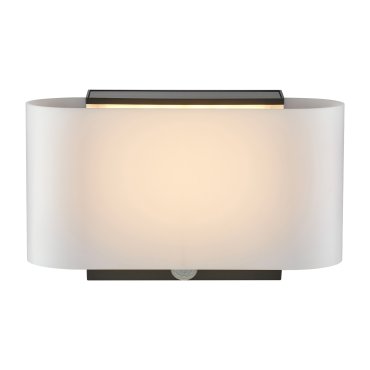 Nordlux Piola - buiten wandlamp met sensor op zonne-energie - 25,6 x 10,4 x 15,7 cm - 6W LED incl. - IP65 - wit en zwart