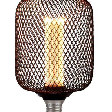 Searchlight Wire Mesh Effect Globe - Ø 12 x 18,5 cm - E27 - 4,5W dimbaar - 2700K - zwart
