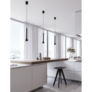 Nova Luce Navan - hanglamp - Ø 6 x 150 cm - 6W LED incl. - mat zwart