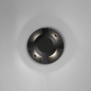 Faro Loth all sides - wandverlichting - Ø 20 x 4,2 cm - 12W LED incl. - IP67 - mat zwart