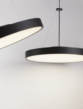 Nova Luce Perfect Profile - hanglamp op afstandsbediening - Ø 60 x 120 cm - 40W dimbare LED incl. - 2700K-6000K - zwart