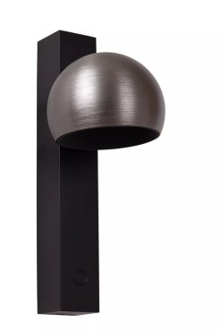 Lucide Esfera - wandverlichting met touch dimmer - 14 x 10 x 25 cm - 9W dimbare LED incl. - grijs ijzer