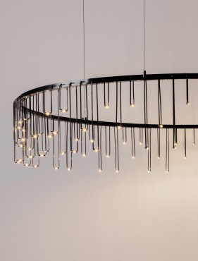 Nova Luce Stellar - hanglamp - Ø 100 x 150 cm - 36W dimbare LED incl. - zwart chroom