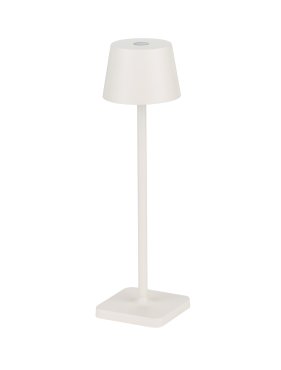 Nova Luce Deck - oplaadbare tafellamp - Ø 8,5 x 30 cm - 2W dimbare LED incl. - IP54 - zandwit