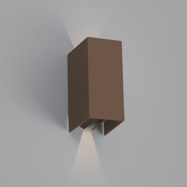 Faro Blind - wandverlichting - 7,4 x 10,5 x 16,5 cm - 6W LED incl. - IP65 - bruin