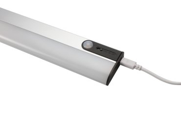 Integral LED SensorLux - kastverlichting met bewegingssensor en oplaadbare batterij - 26,1 x 1,4 x 4,5 cm - 1,2W LED incl. - aluminium