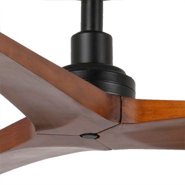 Faro Klim S - plafondventilator - Ø 92,5 cm - mat zwart en donker walnoot