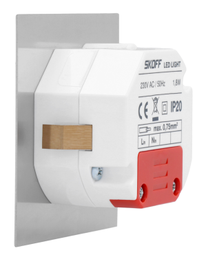 Skoff Tango LED - inbouw wandverlichting - 73 x 73 mm, past in 60 mm inbouwdoos  - grijs - 230V - 3000K
