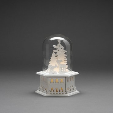 SHOWROOMMODEL - Konstsmide kerstverlichting - houten kersthuis - 18 x 18 x 23,5 cm - wit