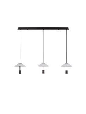 Nova Luce Anafi - hanglamp - 100 x 200 x 22 cm - 24W LED incl. - zandzwart