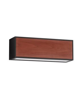 Nova Luce Brown - buiten wandverlichting op zonne-energie - 25,8 x 8,6 x 8,6 cm - 2W LED incl. - IP65 - zandzwart en hout