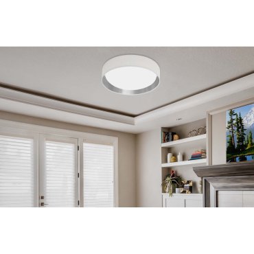 Searchlight Gianna - plafondverlichting - Ø 37 x 10,5 cm - 15W LED incl. - zilver