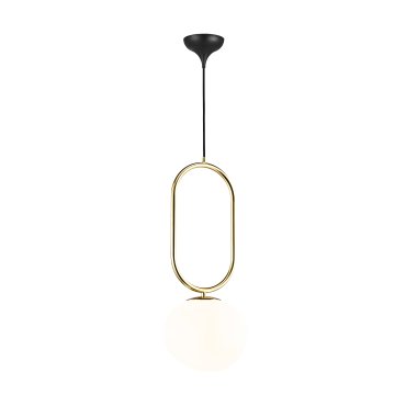 Design for the People Shapes 22 - hanglamp - Ø 22 x 59,5 cm - wit en messing