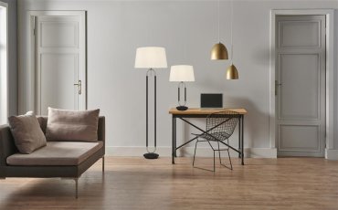 Searchlight Jazz - tafellamp - Ø 37 x 62 cm - mat zwart, wit en satijn zilver