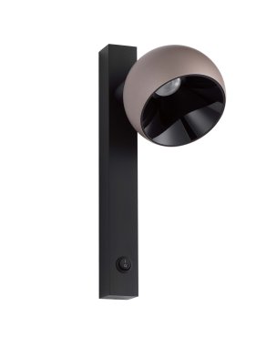 Nova Luce Lusa - wandlamp - Ø 10 x 26 x 13 cm - 10W LED incl. - Moca-koffie en zwart
