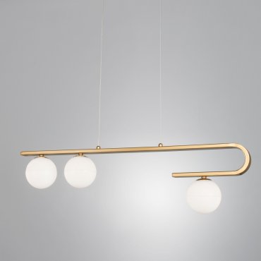 Nova Luce Cantona - hanglamp - 80 x 10 x 180 cm - messing goud en wit