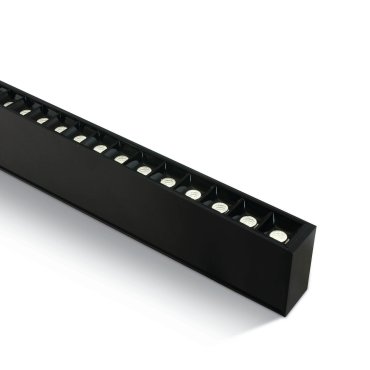 ONE Light LED Linear Profiles - plafond/hanglamp - 130 x 7 x 3,5 cm - 40W LED incl. - zwart - warm witte lichtkleur