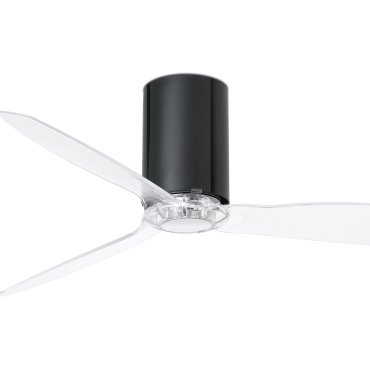 Faro Mini Tube - plafondventilator met afstandsbediening - Ø 128 cm - zwart en transparant