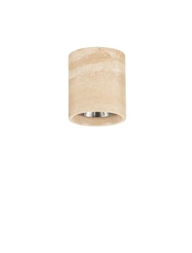 Nova Luce Balma - plafondlampen buiten - Ø 10,2 x 12 cm - 10W LED incl. - IP65 - marmer travertijn