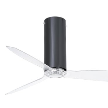 Faro Tube - plafondventilator met afstandsbediening - Ø 128 cm - zwart en transparant
