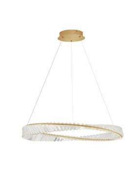 Nova Luce Aurelia - hanglamp - Ø 80 x 120 cm - 43W dimbare LED incl. - goud