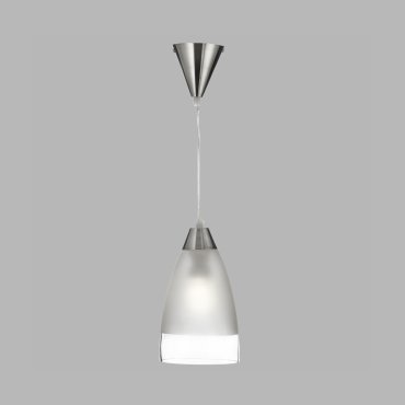 Searchlight Metal and Glass Pendants - hanglamp - Ø 15 x 120 cm - satijn zilver