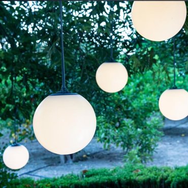 New Garden Norai - oplaadbare hanglamp op afstandsbediening - Ø 24 cm - LED incl. - IP65 - beige - RGB + witte lichtkleur