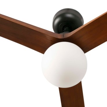 Faro Klim M - plafondventilator met licht - Ø 125 cm - mat zwart en donker walnoot