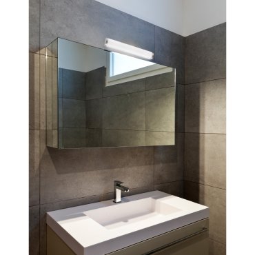 Nova Luce Polo - spiegellamp - 33 x 4 x 8 cm - IP44 - opaal