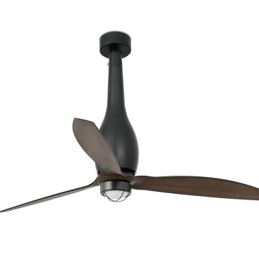 Faro Eterfan - plafondventilator met licht en afstandsbediening - Ø 128 cm - 17W LED incl. - donkerbruin en mat zwart
