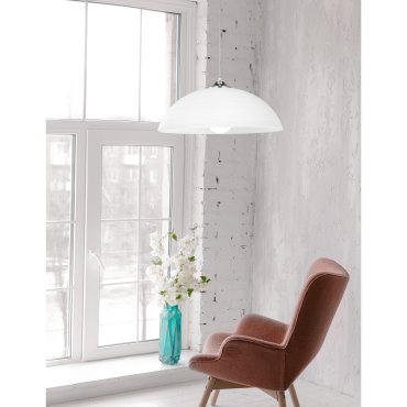 Nova Luce Prego - hanglamp - Ø 40 x 100 cm - wit en chroom