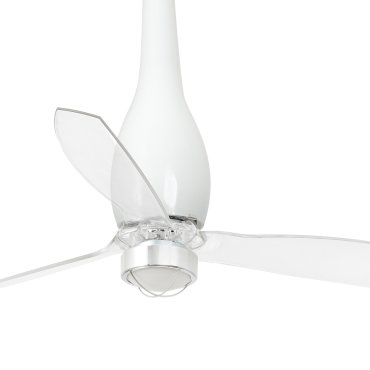 Faro Eterfan - plafondventilator met licht en afstandsbediening - Ø 128 cm - 17W LED incl. - wit en transparant