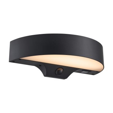 Nordlux Monay Round Solar - buiten wandverlichting op zonne-energie - 25 x 7,4 x 13,3 cm - 5W LED incl. - IP44 - zwart