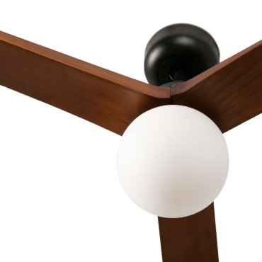 Faro Klim L - plafondventilator met licht - Ø 150 cm - mat zwart en donker walnoot