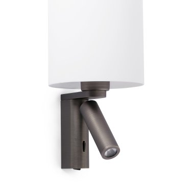 Faro Rob - wandverlichting met schakelaar - 15 x 15,5 x 29,5 cm - 3W LED incl. - brons