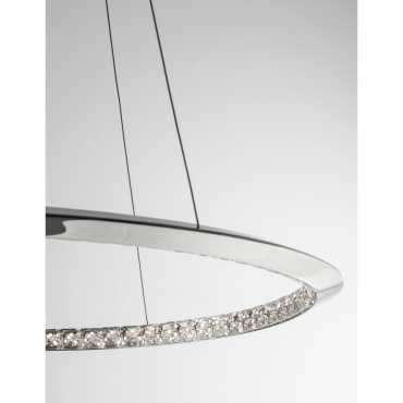 Nova Luce Netuno - hanglamp - Ø 60 x 120 cm - 32W dimbare LED incl. - chroom