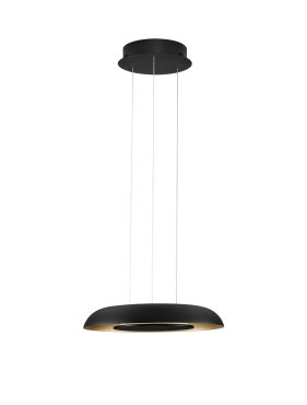 Nova Luce Epos - hanglamp - Ø 40 x 145 cm - 24W dimbare LED incl. - zandzwart en geborsteld goud