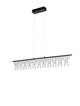Nova Luce Stellar - hanglamp - 120 x 150 x 8 cm - 17W dimbare LED incl. - zwart chroom