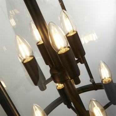 Searchlight Lantern Grande - hanglamp - Ø 43 x 150 cm - zwart
