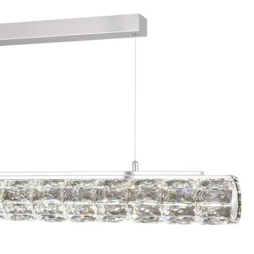 Searchlight Remy - hanglamp - 91 x 11 x 150 cm - 32W dimbare LED incl. - chroom en transparant