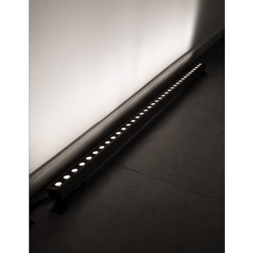 Nova Luce Wall Washer - 100 x 2,5 x 3,5 cm - 15W LED incl. - IP67 - satijn nikkel