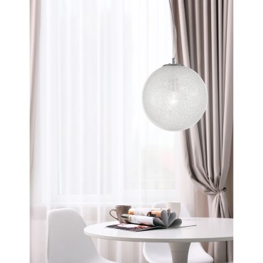 Nova Luce Frozen - hanglamp - Ø 30 x 120 cm - transparant en chroom