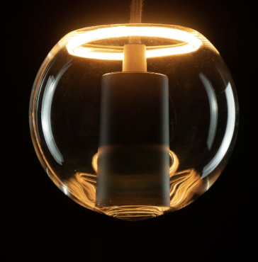 Segula LED lamp - Floating Globe Inside - Ø 12,5 x 11,5 cm - E27 - 4,5W dimbaar - 2200K - transparant